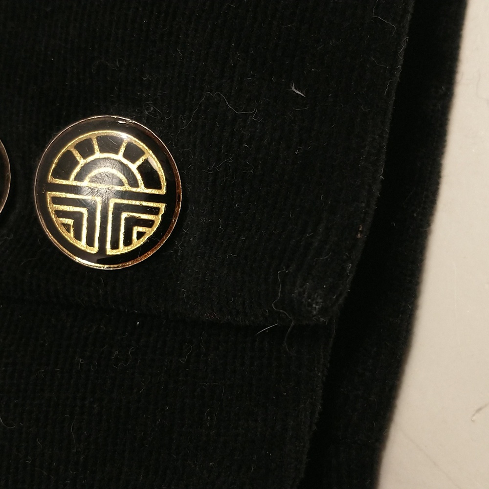 Vintage Designer Black Jacket Louis Feraud Paris Tailored Velvet Fitted Short - Picture 13 of 16